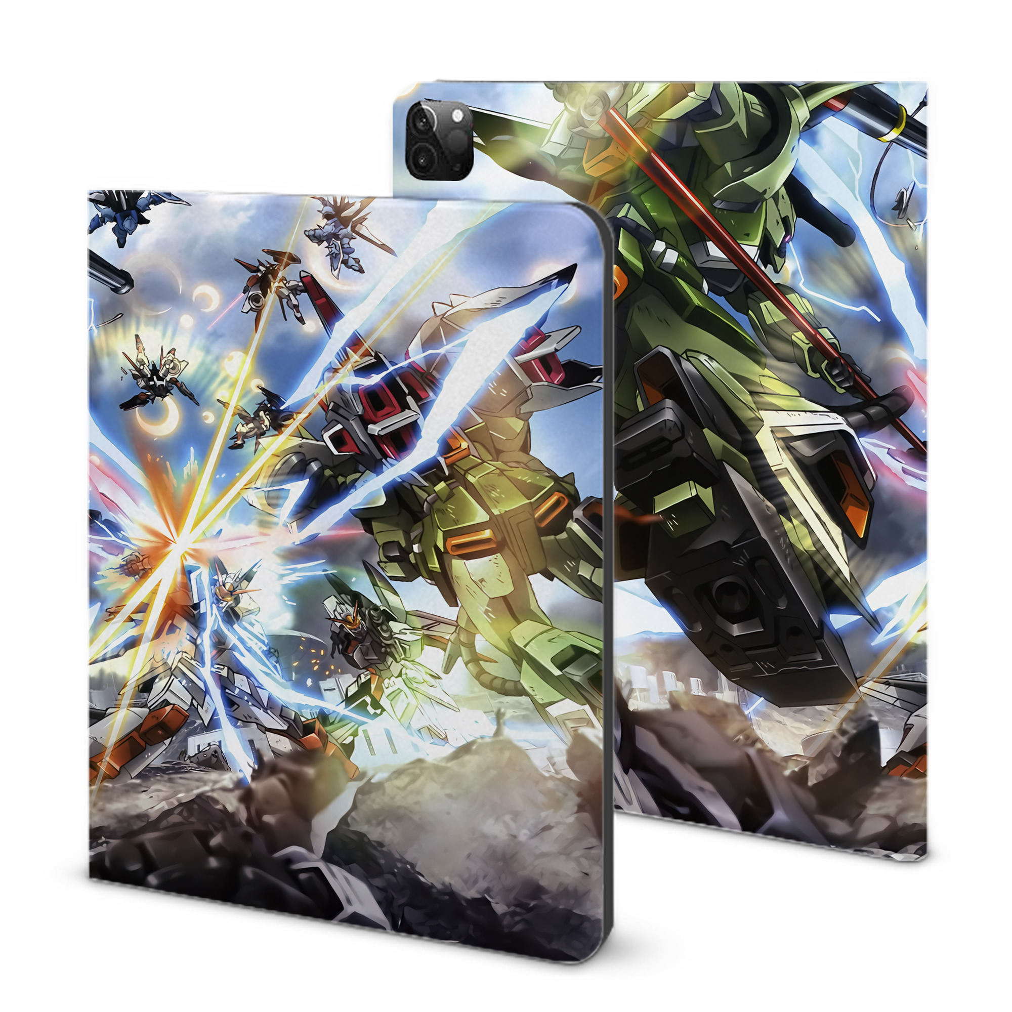（画像用） 機動戦士ガンダム Mobile Suit Gundam IPadケース ペンホルダー付き ブックスタイルデザイン